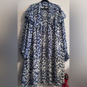 Eloqui Elements Tie Neck Fit Flare Dress